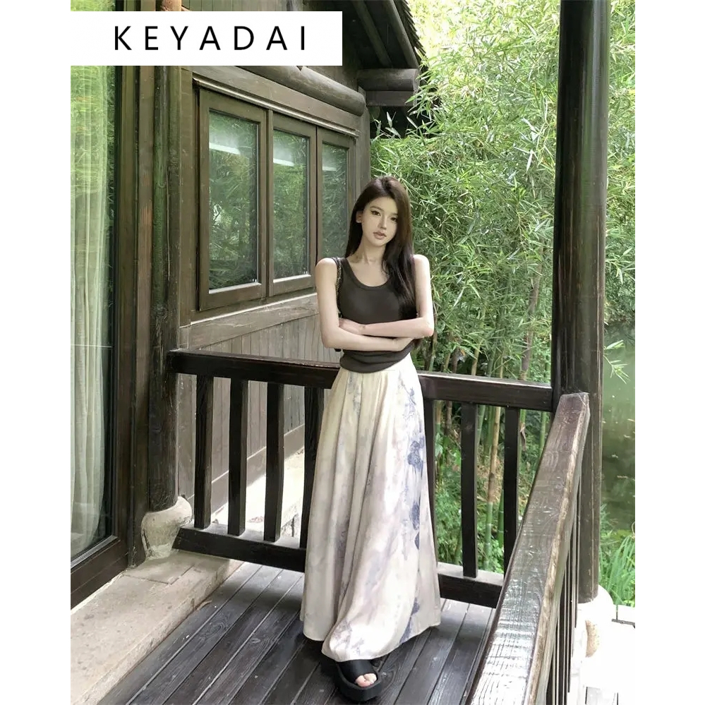Quần dài KEYADAI A29L031 0621 ống rộng phong cách Mỹ thời trang mới 2023 cho nữ