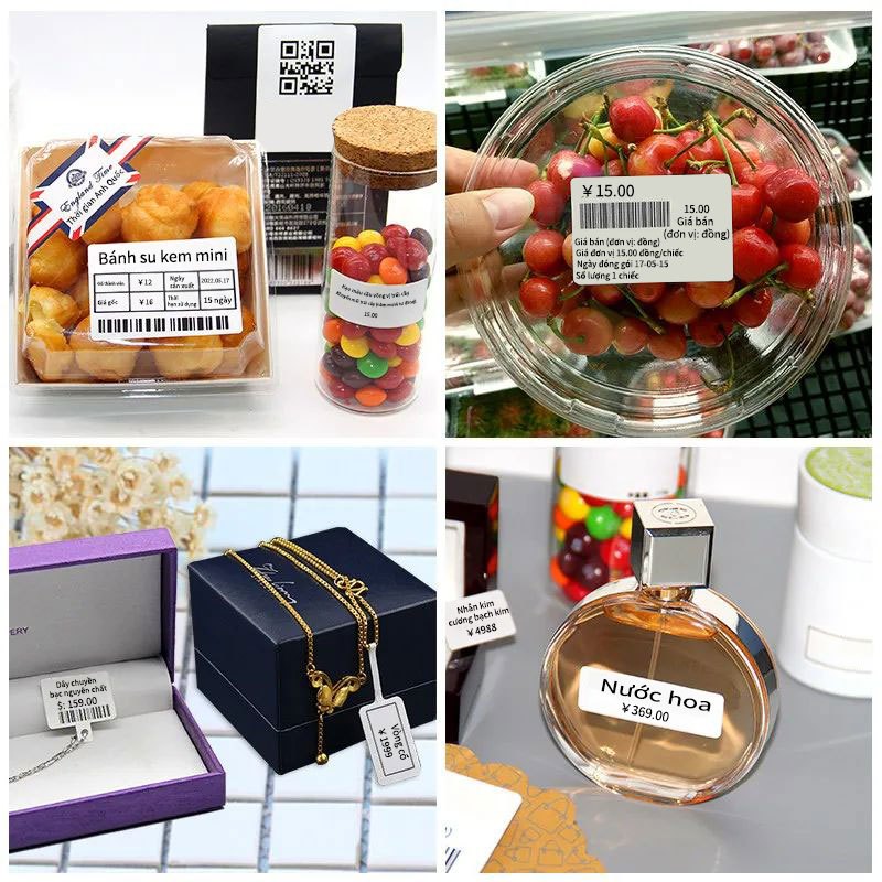 NIIMBOT B21/B1/B3S/B203Giấy nhãn in màu cho ngày lễ Giáng Sinh, nhãn dán tên cho học sinh mẫu giáo, nhãn dán dễ thương cho ghi chú gia đình chống nước.