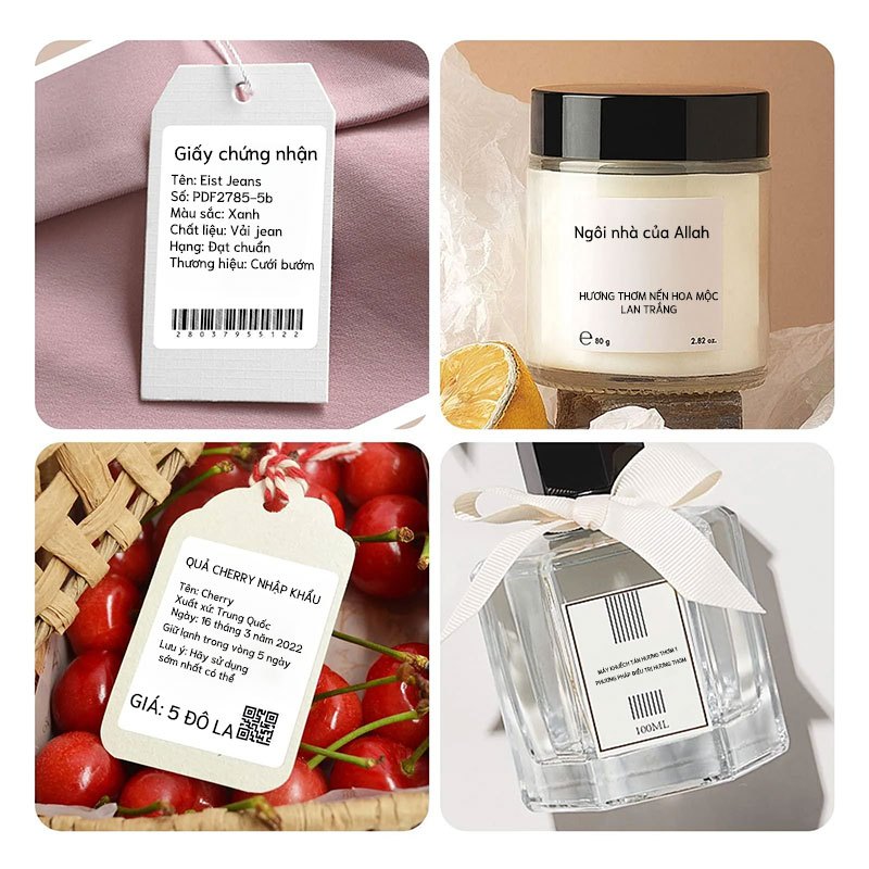 NIIMBOT B21/B1/B3S/B203Giấy nhãn in màu cho ngày lễ Giáng Sinh, nhãn dán tên cho học sinh mẫu giáo, nhãn dán dễ thương cho ghi chú gia đình chống nước.