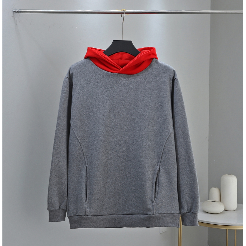 Áo Hoodie Bằng Vải cotton 400g Màu Trơn In Hình Cô Bé Quàng Khăn Đỏ Phong Cách Đường Phố