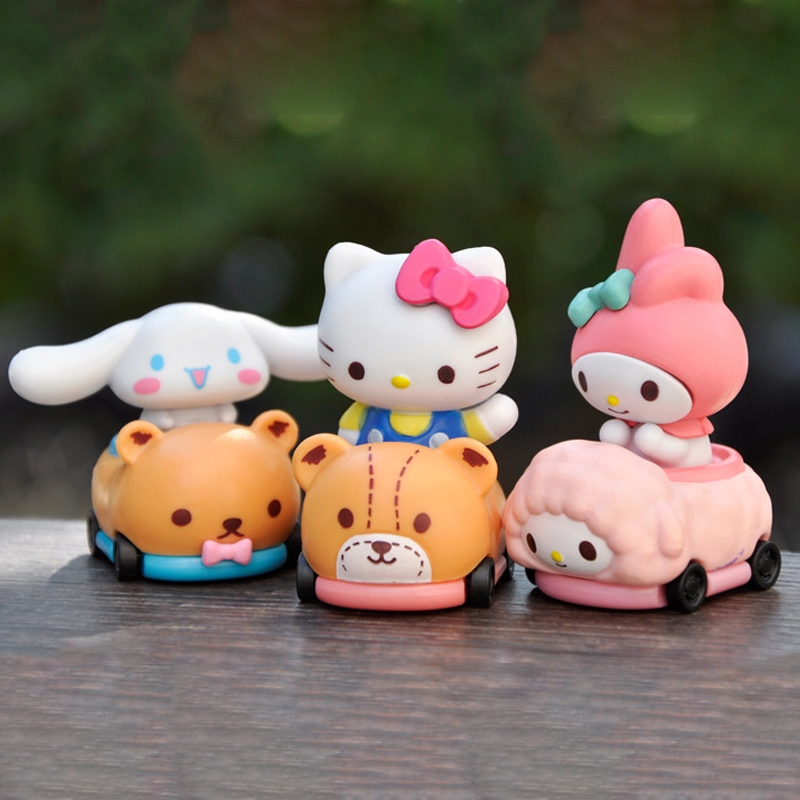 SANRIO Set 4 Mô Hình Nhân Vật Phim Hoạt Hình kuromi cinnamoroll hello kitty 5-7cm
