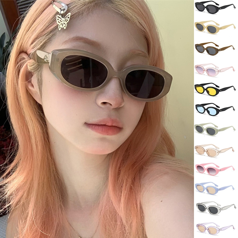 Kính Mát Gọng Mắt Mèo Nhỏ Không Đối Xứng Màu Đen Chống Tia uv Bảo Vệ Mắt Dành Cho Nam Nữ