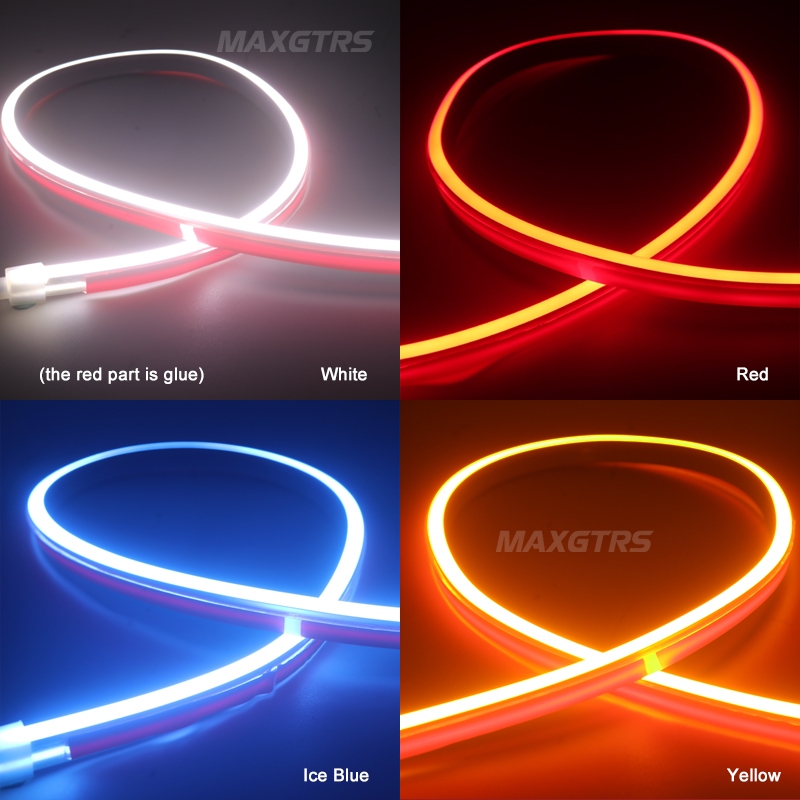 Maxgtrs Set 2 Dải Đèn led drl 30 45 60cm Ánh Sáng Trắng / Xanh Dương / Đỏ Linh Hoạt Tiện Dụng Cho Xe Hơi