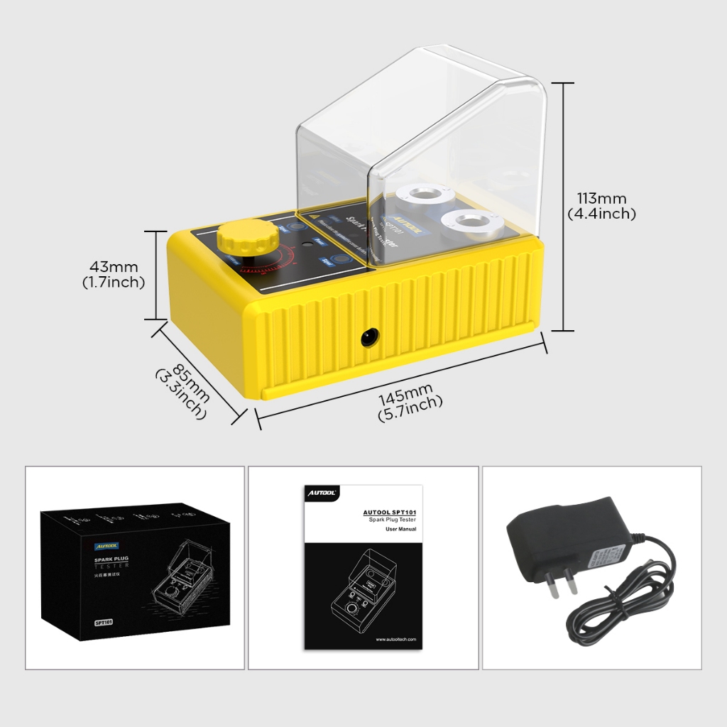 AUTOOL SPT101 Xe Bugi Bút Thử Với Tự Động Điều Chỉnh Đôi Lỗ Báo Đánh Lửa Cắm Máy Phân Tích 110V 220V Cho 12V Xe