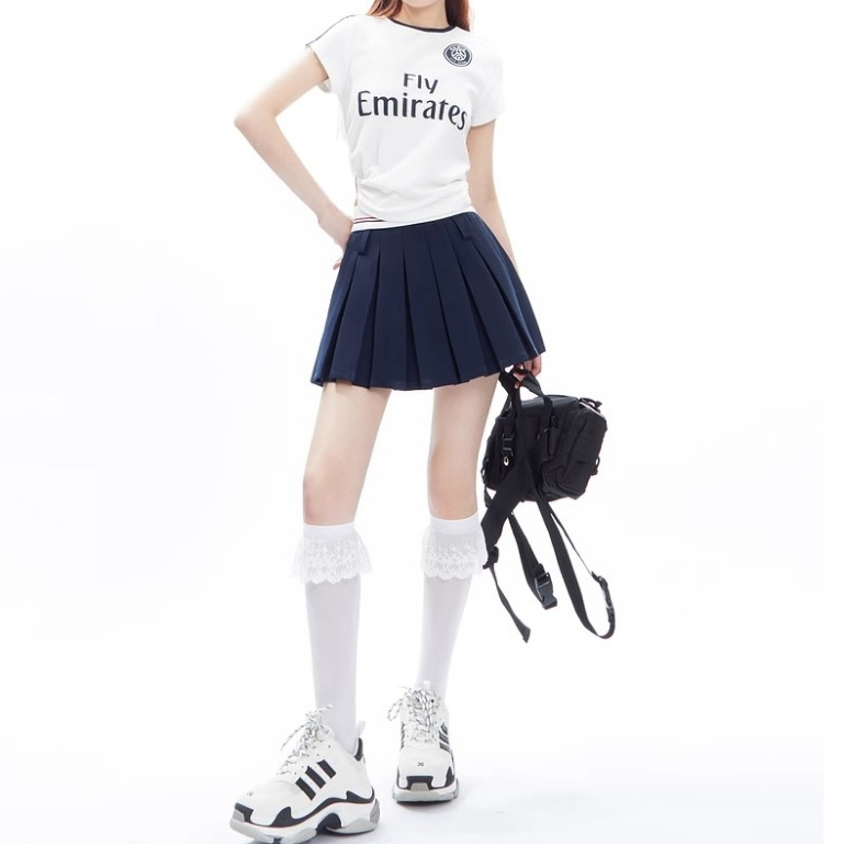 Áo Thun Ngắn Tay Xẻ Tà Hai Mặt In Chữ Phong Cách Retro Mỹ Thời Trang Mùa Hè 2023 Dành Cho Nữ