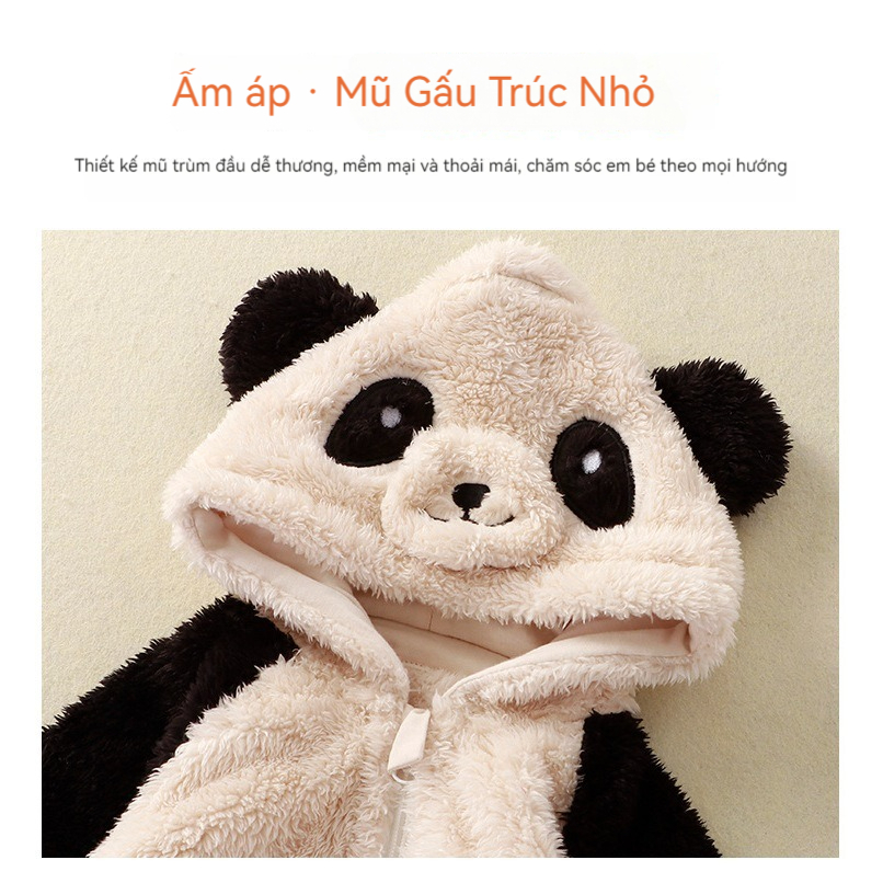 Bộ Đồ Liền Hình Gấu Trúc Xinh Xắn Cho Bé