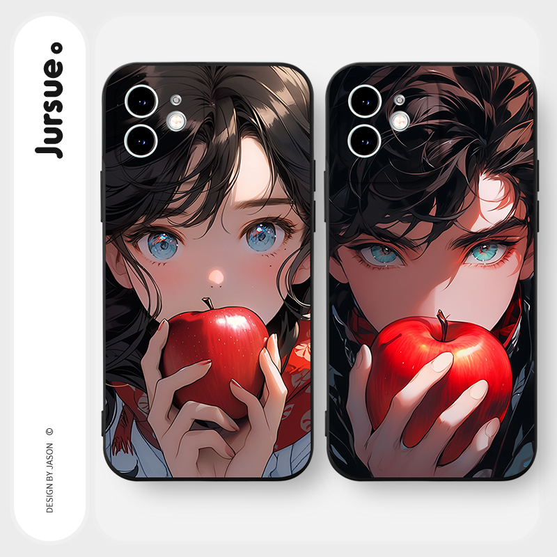 Ốp lưng JURSUE mềm hoạt hình cặp đôi dễ thương đẹp ngộ nghĩnh Cho iPhone 15 14 13 12 11 Pro Max SE 2020 X XR XS 8 7 ip 6S 6 Plus XYY4358
