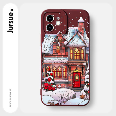 Ốp lưng JURSUE christmas mềm ngộ nghĩnh dễ thương đẹp Cho iPhone 17 16 15 14 13 12 11 Pro Max SE 2020 X XR XS ip 8 7 Plus XYY4357