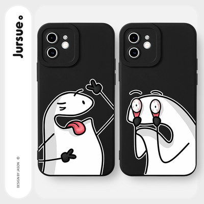 Ốp lưng JURSUE chống bẩn mềm hoạt hình cặp đôi dễ thương đẹp Cho iPhone 17 16 15 14 13 12 11 Pro Max SE 2020 X XR XS ip 8 7 Plus kute XYY4361