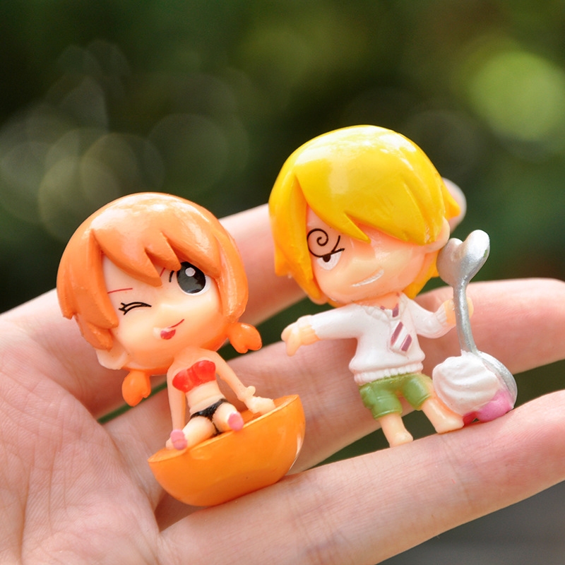 Set 9 Mô Hình Nhân Vật Phim Hoạt Hình one piece 5-7cm