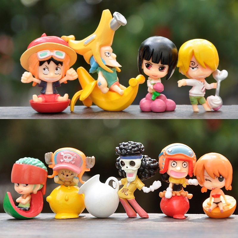 Set 9 Mô Hình Nhân Vật Phim Hoạt Hình one piece 5-7cm