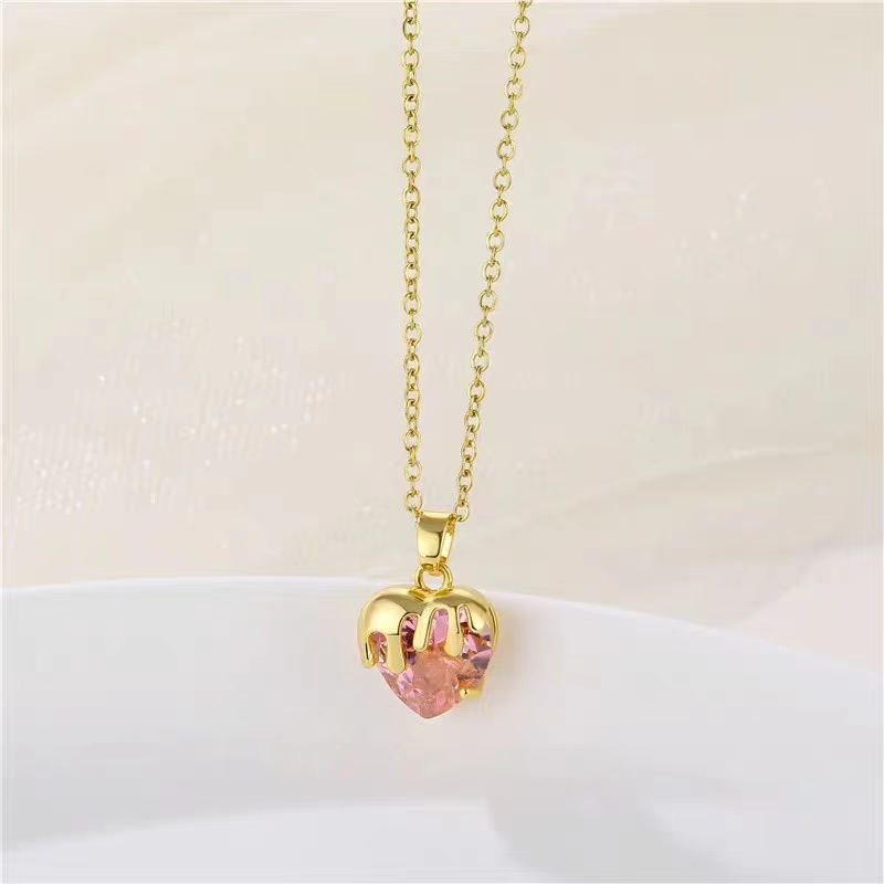 Mới Vòng cổ Thép Titan Không Gỉ Mặt Hình Trái Tim Thời Trang Cho Nữ