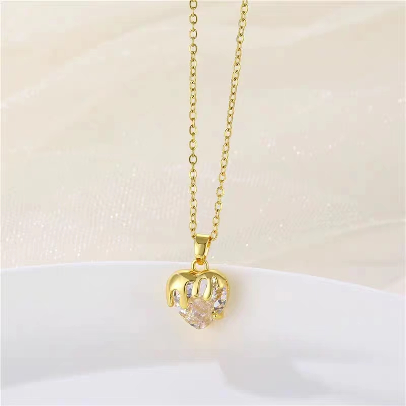 Mới Vòng cổ Thép Titan Không Gỉ Mặt Hình Trái Tim Thời Trang Cho Nữ