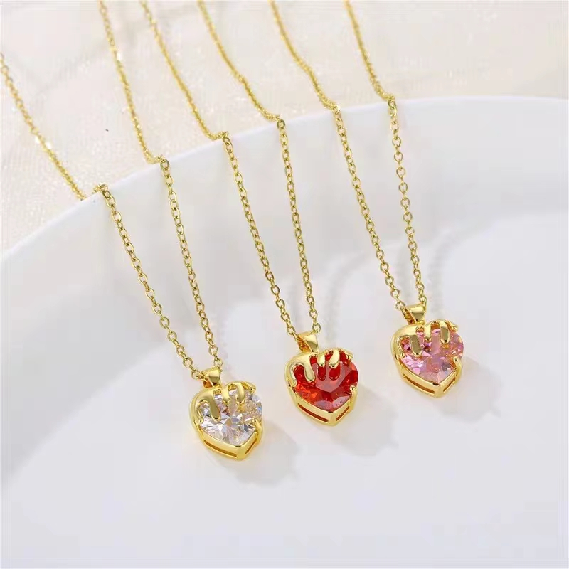 Mới Vòng cổ Thép Titan Không Gỉ Mặt Hình Trái Tim Thời Trang Cho Nữ