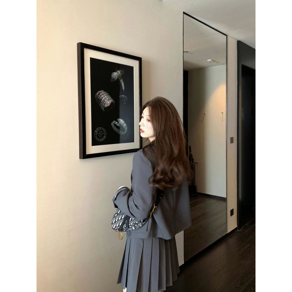 #StrapNowIncluded Túi Yên Ngựa Đeo Vai 23Cm Với Dây Đeo Chéo Màu Xanh jacquard