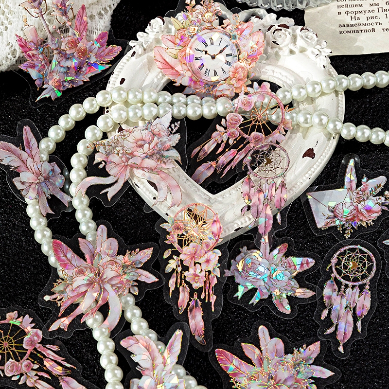 Mr. Paper 20 vé/túi Dán chống thấm nước PET Mơ ước dreamcatcher Đồng hồ Vỏ sò dán Sáng tạo tài khoản Nguyên liệu ghép đôi goolka DIY điện thoại di động Đặt lá bài Hình dán trang trí