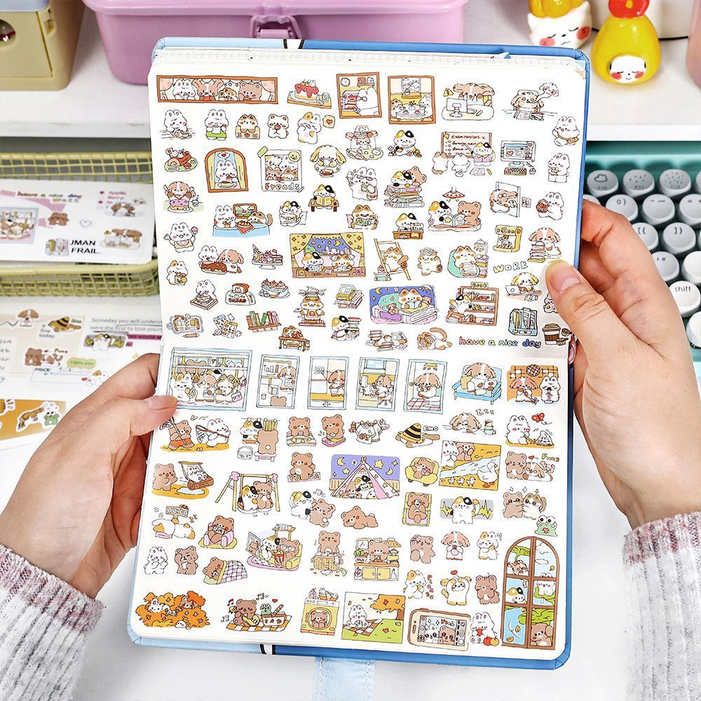 Mr. Paper 1 vé/túi Dán keo dán Phim hoạt hình dễ thương Hàng ngày Hình dán nhỏ Sáng tạo tài khoản Tài liệu cắt dán nhật ký DIY thiệp Cái cốc Hình dán trang trí