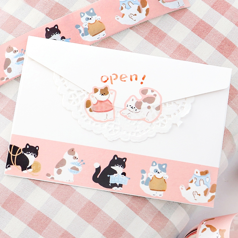 Mr. Paper 300cm/cuộn Washi băng Phim hoạt hình dễ thương Con chó vẽ tay Gấu trúc Con mèo con Động vật chủ đề Sáng tạo tài khoản Nguyên liệu ghép đôi goolka