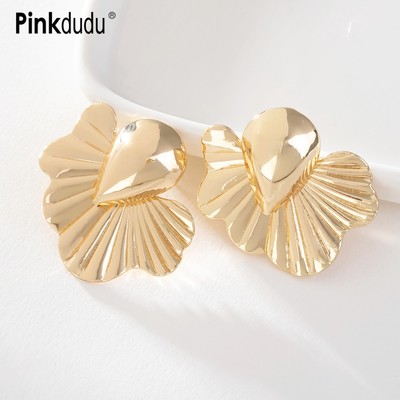 PINKDUDU Pháp Retro Hốc Thiết Kế Bông Tai Hoa Tính Khí Thanh Lịch Hợp Thời Trang Hợp Kim Bông Tai Trang Sức Phụ Kiện Nữ PD1722