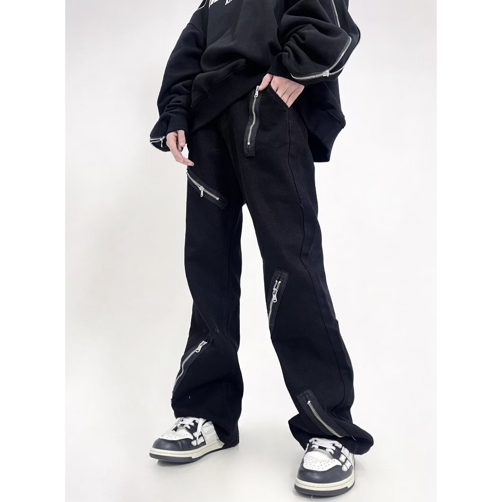 Quần Jean Đen Rách Gối Cá Tính Cho Nam Nữ