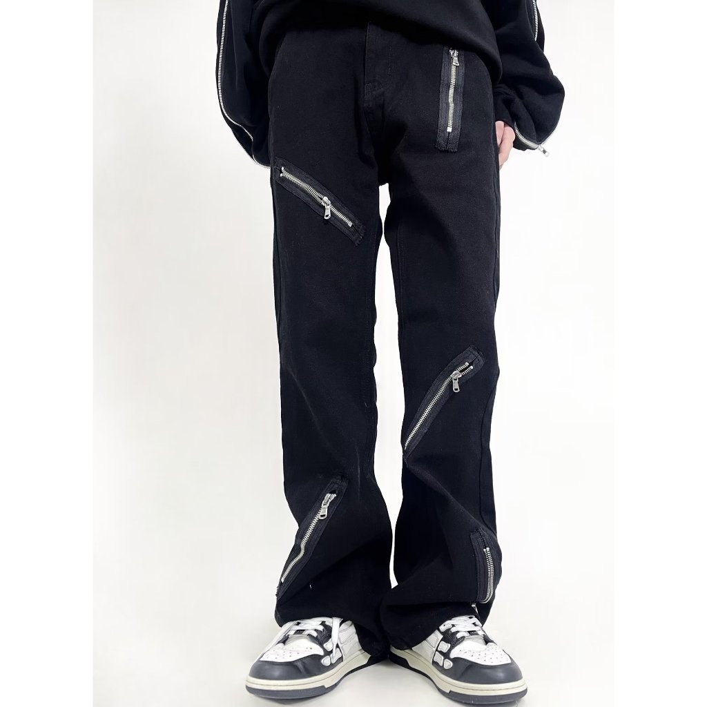 Quần Jean Đen Rách Gối Cá Tính Cho Nam Nữ