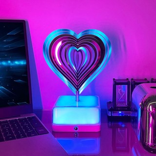 Đèn ngủ led 3d xoay được để bàn trang trí phòng ngủ có thể sạc lại lãng mạn
