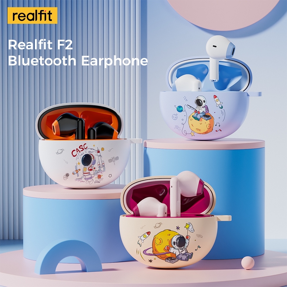 Tai Nghe bluetooth Không Dây realfit f2 Âm Thanh Sống Động Chất Lượng Cao Ốp