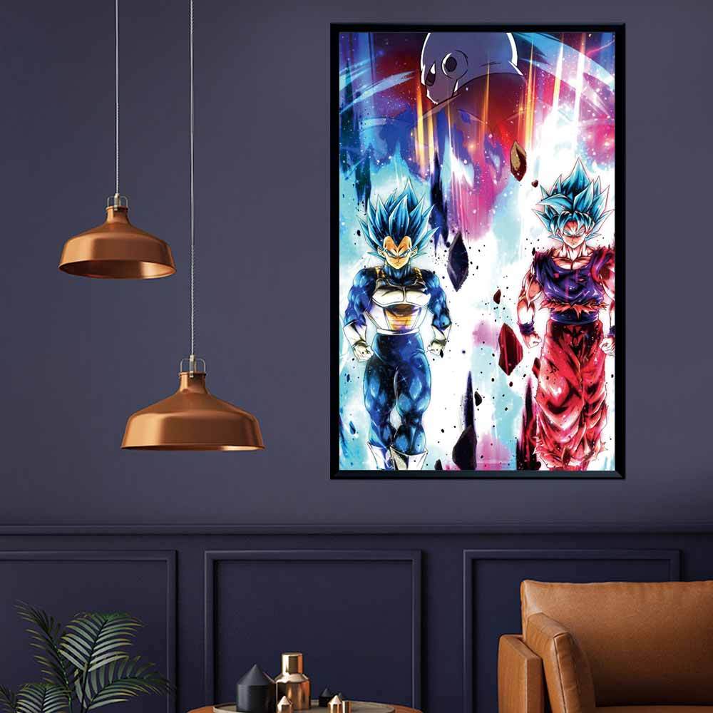 Tranh Vải Bạt Treo Tường Trang Trí In Hình Nhân Vật Goku Vegeta Trong Phim Hoạt Hình Dragon Ball