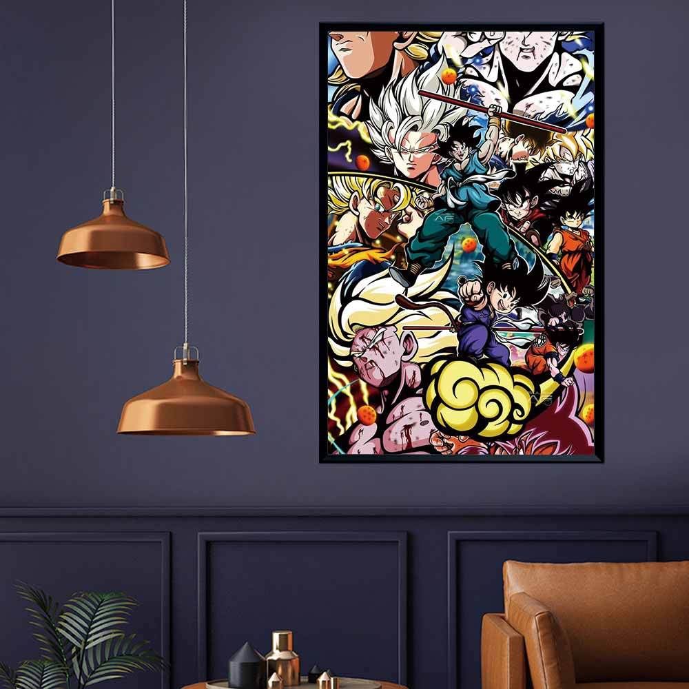 Tranh Vải Bạt Treo Tường Trang Trí In Hình Nhân Vật Goku Vegeta Trong Phim Hoạt Hình Dragon Ball