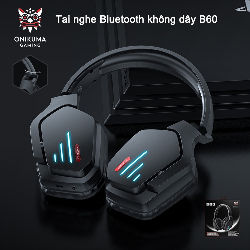 Tai Nghe Bluetooth 5.0 Không Dây Onikuma B60 Cuộc Gọi Thoại HD Hỗ Trợ Kết Nối Có Dây Âm Thanh Vòm Nổi