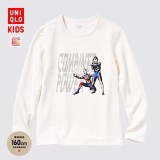 Uniqlo áo thun cổ tròn chất liệu cotton họa tiết ultraman 451883