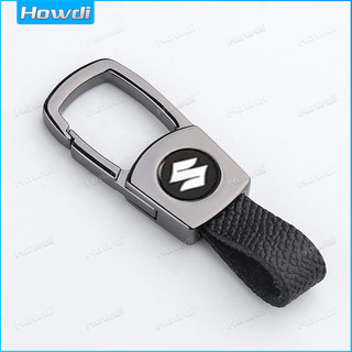 Móc Khóa Da Phối Hợp Kim In logo suzuki
