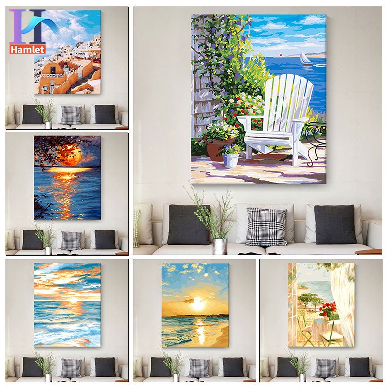 Hamlet【40*50cm】Phong cảnh/Bờ biển/Nghệ thuật/Tranh sơn dầu số hóa /Tranh Số Hoá / tranh tô màu theo 