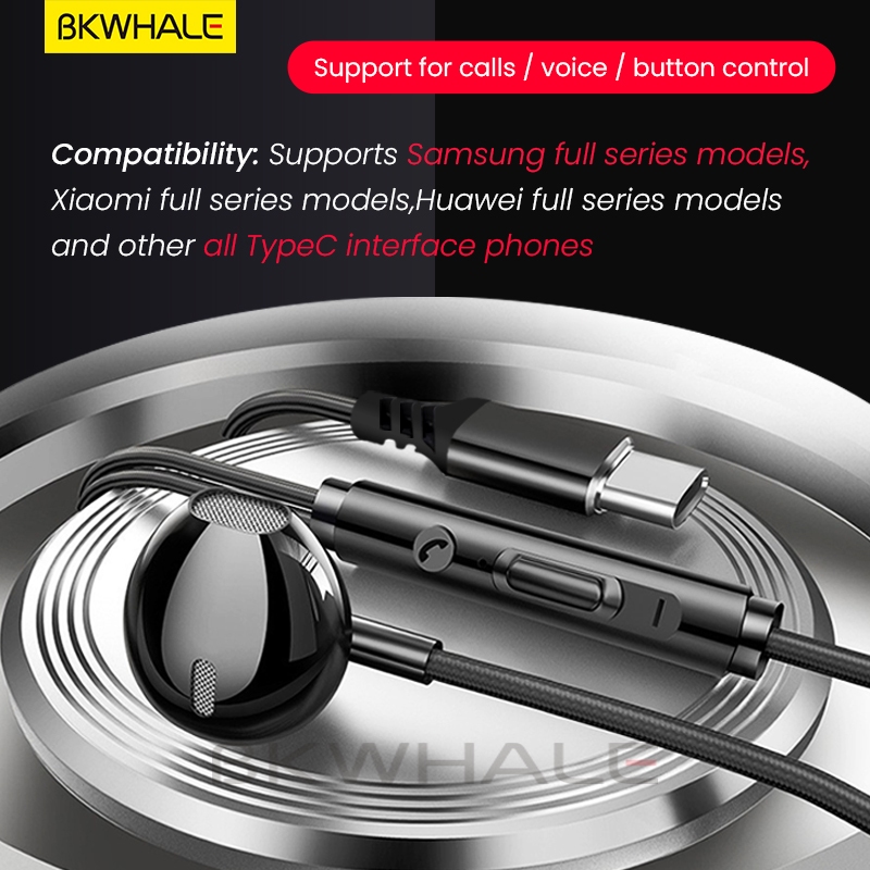 Tai Nghe Nhét Tai Jack Type-C TP33 Có Micro Âm Lượng Vòm Chuyên Dụng Cho Samsung iPad Pro