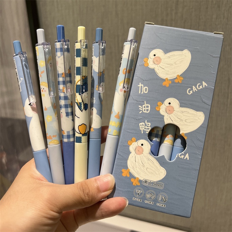 Set 6 Bút Bi Ngòi 0.5mm Màu Xanh Dương Dễ Thương