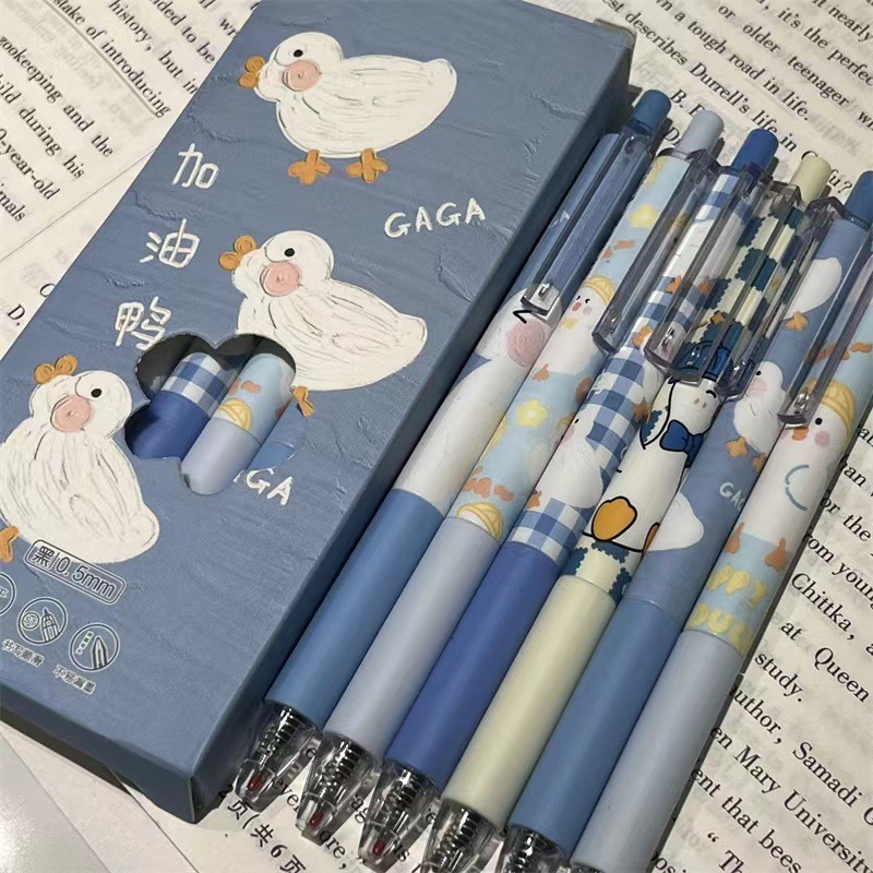 Set 6 Bút Bi Ngòi 0.5mm Màu Xanh Dương Dễ Thương