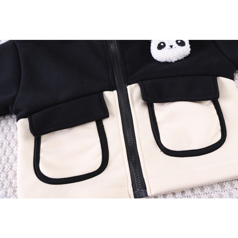 Set Áo Sơ Mi Tay Dài Có Khóa Kéo + Quần Dài Bằng Vải Nhung Giữ Ấm Mùa Đông Dễ Thương Cho Bé Trai 0-5 Tuổi