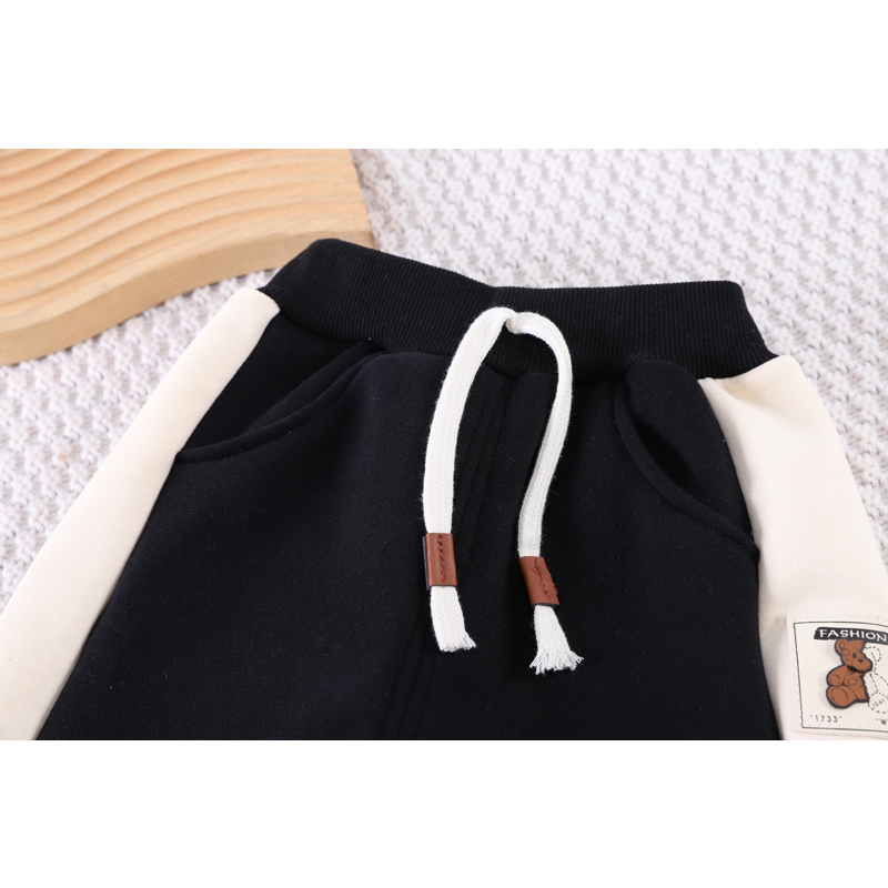 Set Áo Sơ Mi Tay Dài Có Khóa Kéo + Quần Dài Bằng Vải Nhung Giữ Ấm Mùa Đông Dễ Thương Cho Bé Trai 0-5 Tuổi