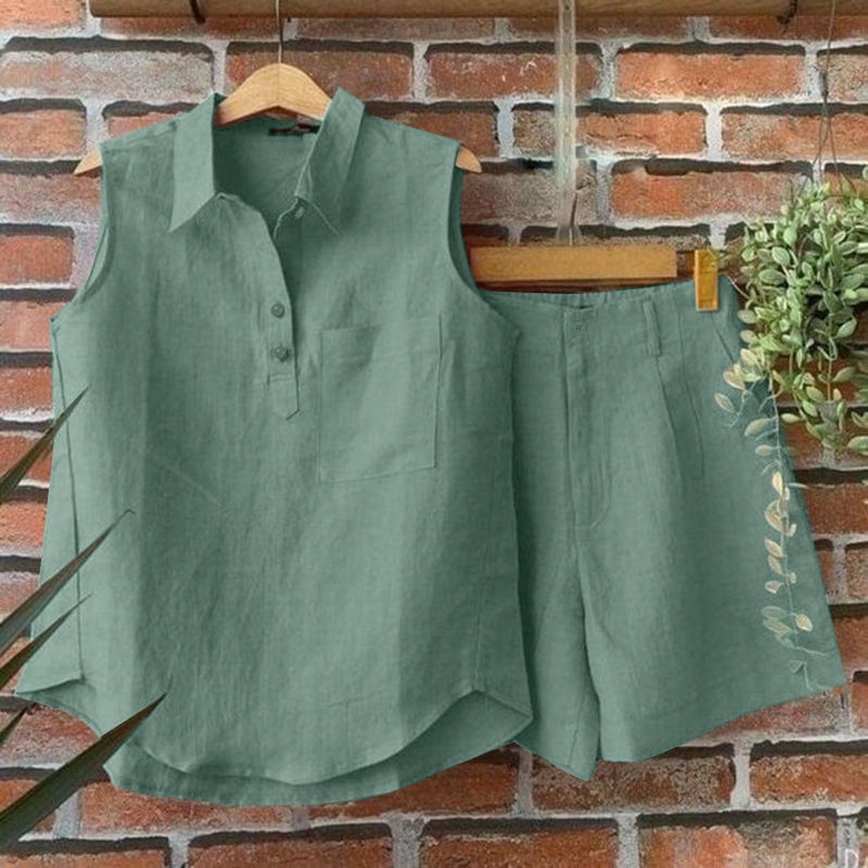 Zanzea Set Áo Sát Nách Khóa Kéo Trước Sau Và Quần Short Lưng Thun Màu Trơn Phong Cách Hàn Quốc Cho Nữ | BigBuy360 - bigbuy360.vn