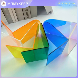 Kệ Sách Acrylic Dày Chống Trơn Trượt Trong Suốt Hình Chữ L Bookend Sinh Viên Để Bàn Giá Sách Bookend Lưu Trữ Sách
