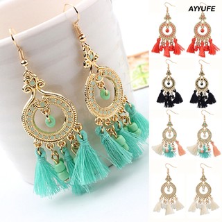 Đôi bông tai dáng dài phối tua rua phong cách Bohemian xinh xắn cho nữ