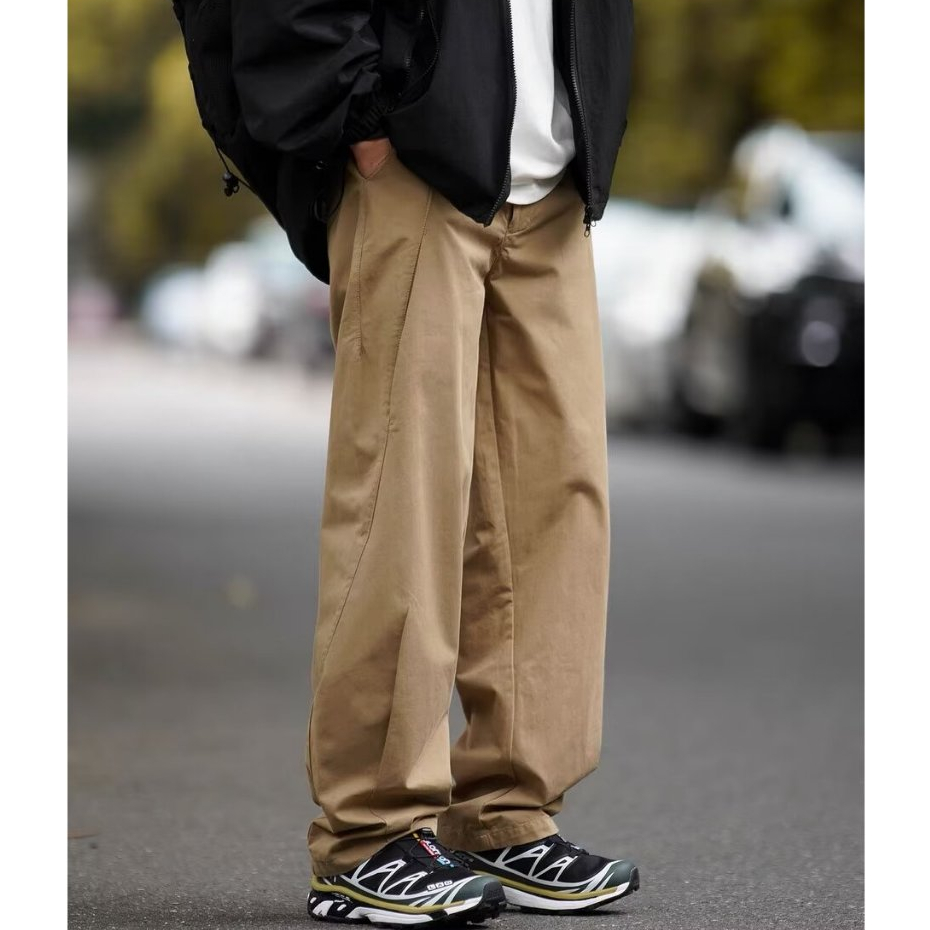 Quần Dài Ống Đứng Lưng Thun Màu Trơn Phong Cách Nhật Bản Thời Trang Xuân Thu Cho Nam