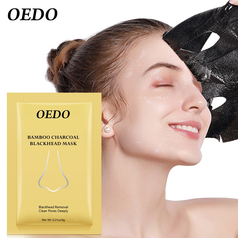 Miếng dán lột mụn ở mũi OEDO được làm từ than tre giúp lấy sạch mụn đầu đen và thu nhỏ lỗ chân lông sạch sâu hỗ 6g