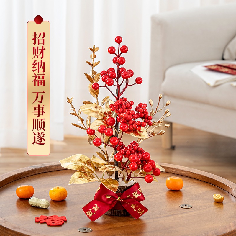 Chậu Hoa Năm Mới 2024 cny Trung Quốc Trang Trí Nhà Cửa