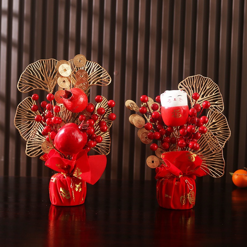 Chậu Hoa Năm Mới 2024 cny Trung Quốc Trang Trí Nhà Cửa