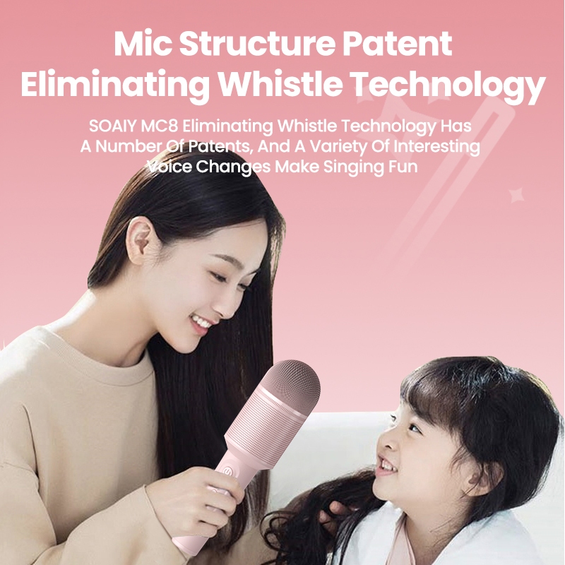 Loa Bluetooth Karaoke SOAIY MC8, Micro Không Dây, Thay Đổi Giọng Nói, Chất Lượng Âm Thanh HiFi, Phù Hợp Cho Trẻ Em, KTV Gia Đình, Hội Họp, Dã Ngoại