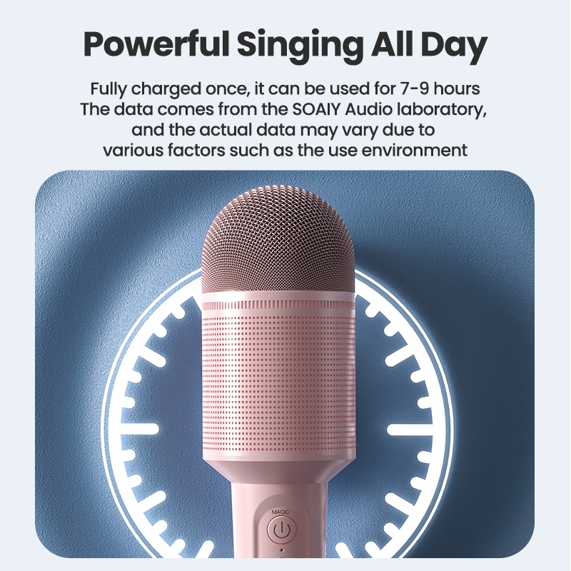 Loa Bluetooth Karaoke SOAIY MC8, Micro Không Dây, Thay Đổi Giọng Nói, Chất Lượng Âm Thanh HiFi, Phù Hợp Cho Trẻ Em, KTV Gia Đình, Hội Họp, Dã Ngoại