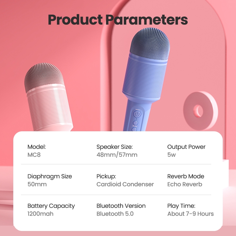 Loa Bluetooth Karaoke SOAIY MC8, Micro Không Dây, Thay Đổi Giọng Nói, Chất Lượng Âm Thanh HiFi, Phù Hợp Cho Trẻ Em, KTV Gia Đình, Hội Họp, Dã Ngoại