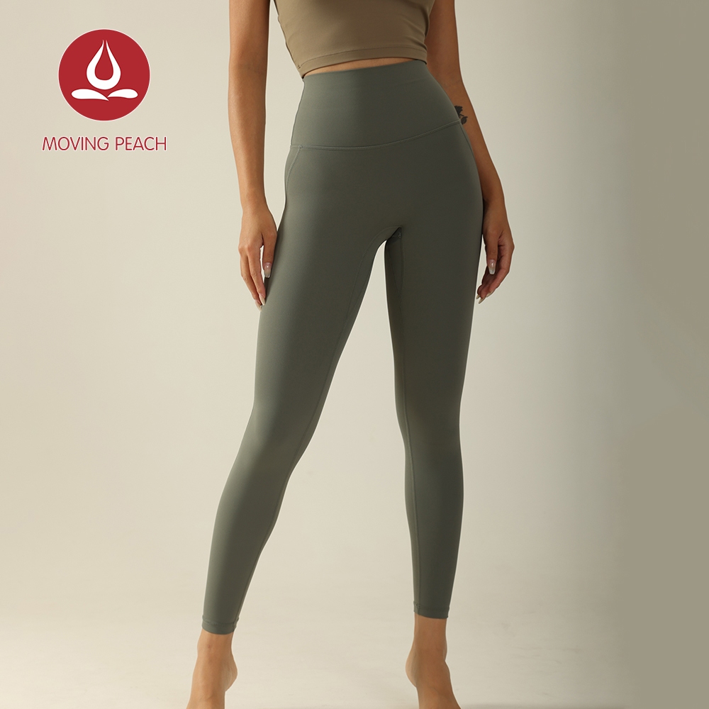 MOVING PEACH Quần Legging Tập yoga Lưng Cao Mềm Mại Có Túi Cho Nữ DLB