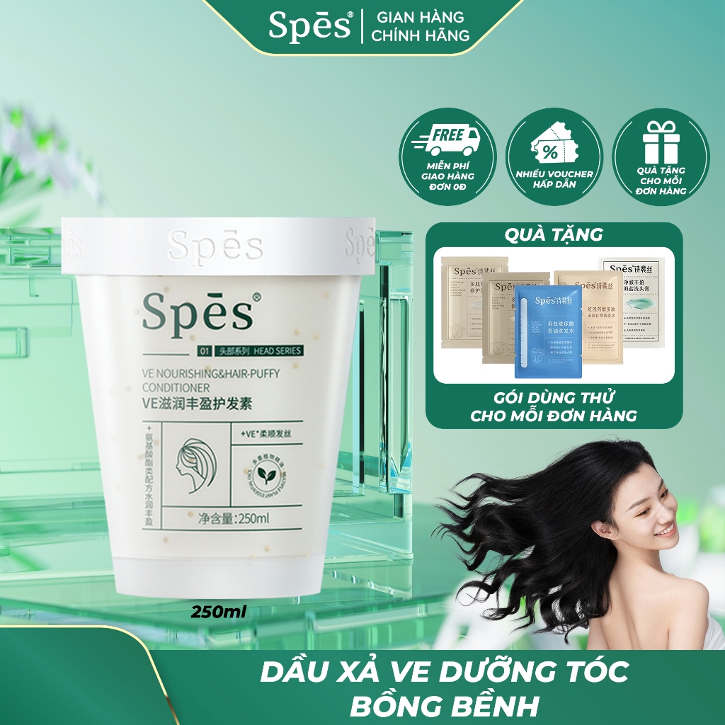Dầu xả SPES VE dưỡng ẩm, kích mọc tóc và làm phồng tóc 250ml